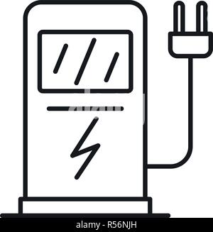 Elektroauto aufladen station Symbol. Überblick Abbildung: Elektroauto aufladen station Vektor Symbol für Web Design auf weißem Hintergrund Stock Vektor