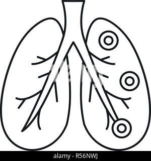 Bronchitis die Lunge Symbol. Überblick Abbildung: Bronchitis, Lungen vektor Symbol für Web Design auf weißem Hintergrund Stock Vektor