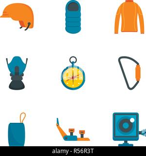 Klettern Icon Set. Flache Set von 9 klettern Vector Icons für Web Design Stock Vektor