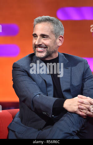 Steve Carell während der Schmierfilmbildung der Graham Norton Show auf BBC Television Centre, Studioworks 6 Wood Lane, London, auf BBC One am Freitag Abend gelüftet zu werden. Stockfoto