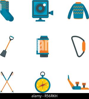 Klettern Berg Icon Set. Flache Set von 9 klettern Berg Vector Icons für Web Design Stock Vektor
