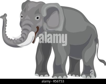 Elephant Symbol. Cartoon von Elefant vektor Symbol für Web Design auf weißem Hintergrund Stock Vektor