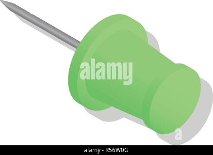 Green Office pin Symbol gesetzt. Isometrische Satz von Green Office pin Vector Icons für Web Design auf weißem Hintergrund Stock Vektor