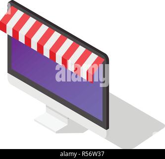 Online shop Icon Set. Isometrische online shop Vector Icons für Web Design auf weißem Hintergrund Stock Vektor