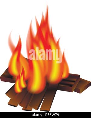 Picknick Feuer Symbol. Realistische Abbildung von Picknick brand Vektor Symbol für Web Design Stock Vektor