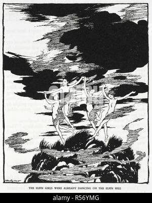 "Die elfin Mädchen waren bereits das Tanzen auf der elfin Hill'. Abbildung: Für "Die elfin Hill '.'. Märchen... Mit Ill. von Arthur Rackham [und von ihm ausgewählte]. London: G.G.Harrap & Co., 1932. Quelle: C 194 b 161 Seite 115. Stockfoto