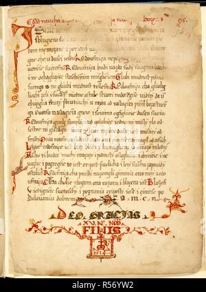 Anweisungen zum Einsiedler. Instruzione per la Vita degli Anachoreti. Illyria?; 1514. (Ganze folio) Letzte Seite der "Hinweise für Einsiedler' Bild von Instruzione per la Vita degli Anachoreti genommen. Ursprünglich veröffentlicht in Illyrien hergestellt?; 1514. . Quelle: Hinzufügen. 10394, w.94. Sprache: illyrischen Dialekt. Stockfoto