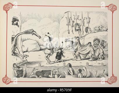 Urzeitliche Pantomime. Prähistorische Peeps. Von â € oePunch.â € gezeichnet von E.T. Reed. [Mit 26 Platten.]. London: Bradbury, Agnew & Co., [1896]. Quelle: 1876.b36 peep XXVI. Autor: EDWARD TENNYSON REED. Stockfoto