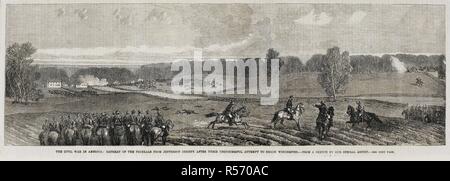 Der Bürgerkrieg in Amerika: Rückzug der Federals von Jefferson County Nach ihrem erfolglos versucht, Winchester zu erreichen. Illustrated London News. London, 1863. Amerikanischer Bürgerkrieg. Quelle: S. S. 7611 Seite 29 unten, Band 42. Stockfoto