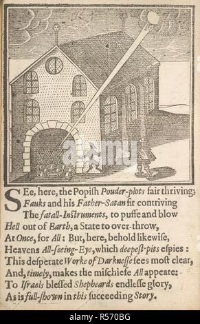 Guy Fawkes und Satan. [Mischeefes mysterie... London 1617.]. G. M. für R. Harford: London, 1641. Guy Fawkes und Satan außerhalb der Häuser des Parlaments. Die gunpowder Plot Verschwörung. Bild von [Mischeefes mysterie London 1617.]. Ursprünglich veröffentlichte/in G. M. für R. Harford: London, 1641 produziert. . Quelle: G. 11429, frontispiz. Sprache: Englisch. Stockfoto