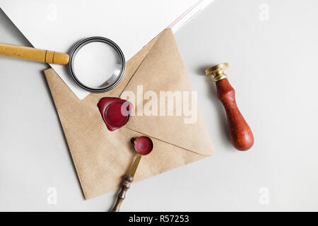 Leere vintage Schreibwaren Stockfoto