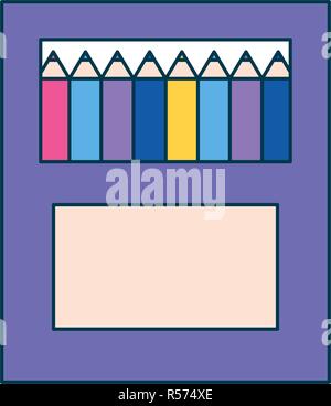 Bildung bleistifte Box auf weißem Hintergrund Vector Illustration Stock Vektor