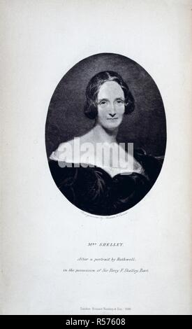 Frau Shelley. Mary Wollstonecraft Shelley, nÃ©e Godwin (1797-1851). Englischer Schriftsteller. Porträt. Autor des Romans 'Frankenstein'. Das Leben und die Briefe von Mary Wollstonecraft Shelley... Bentley & Sohn: London, 1889. Quelle: 2408. d.3, frontispiz. Sprache: Englisch. Autor: Marshall, Florenz Ashton. Stockfoto