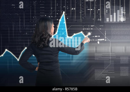 Asian Business Frau Zeichnung digitale Grafik Stockfoto