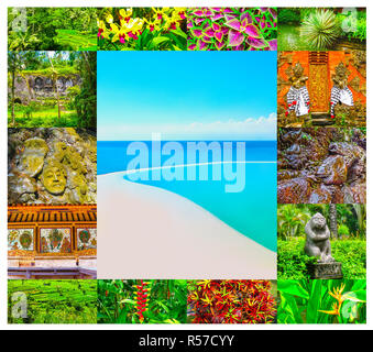 Einstellen von Bilder mit Blick auf die Insel Bali Stockfoto