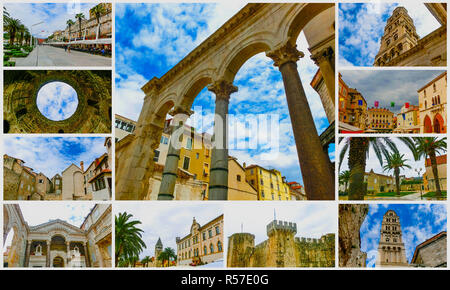 Die Collage von Bildern bei Split, Kroatien Stockfoto