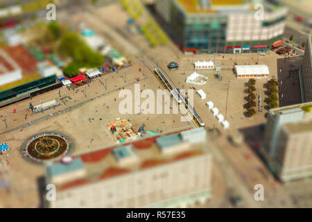 Luftaufnahme der Alexanderplatz öffentlichen Platz in Berlin Stockfoto