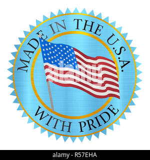 Blaue Zertifikat Qualität Made In USA Stockfoto