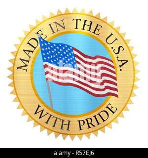 Golden blau Zertifikat Qualität Made In USA Stockfoto