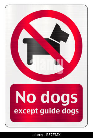 Hunde sind nicht erlaubt, mit Ausnahme von Blindenhunden Stockfoto