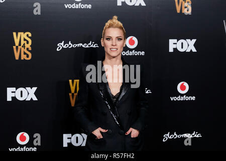 Maggie Civantos nimmt gegenüber der Saison 4 Premiere Callao City Lights Kino in Madrid. Stockfoto