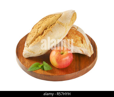 Zwei rustikale Brötchen Stockfoto