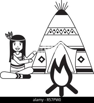 Native American Character Stock Vektor