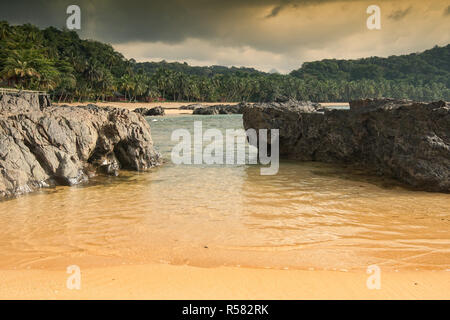 Praia coco auf der Insel Principe, Sao Tome und Principe Stockfoto