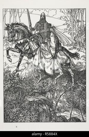 Sir Lanzelot und Königin Guinevere. Ein Traum von Fair Frauen und andere Gedichte. Ausgewählte und von Edmund J. Sullivan dargestellt. Mit einem Post von der Künstlerin. Flammpunkt London: G. Richards, 1900 [1899]. Quelle: K.T.C.104. b. 1 nach 120. Autor: Tennyson, Alfred, 1st Baron Tennyson. Sullivan, Edmund Joseph. Stockfoto