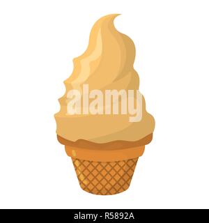 Eis Cartoon Symbol. Summer Sundae Logo und Label für die Eisdiele. Vector Illustration. Stock Vektor