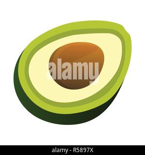 Avocado-Symbol. Essen mit gesunden Fetten und Ölen. Cartoon Vector Illustration. Stock Vektor