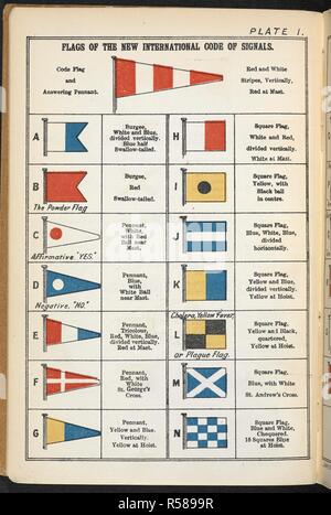 Flaggen der neuen Internationalen Code der Signale. Signalisierung. Wie die Verwendung der neuen Internationalen Code der Signale lernen, als an der B.O.T. Untersuchungen erforderlich. ... Zweite Ausgabe. Glasgow: James Brown & Sohn, 1901. Quelle: 08805.e.27 Platte 1. Stockfoto