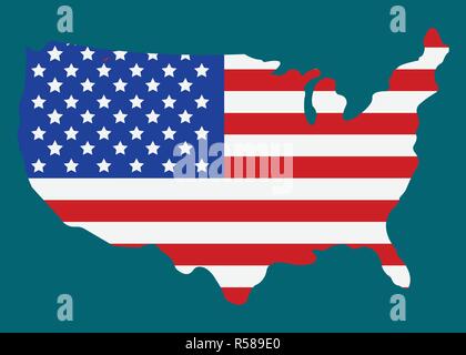 Amerikanische Flagge Symbol. Glücklich 4. Juli und der Tag der Unabhängigkeit. Vector Illustration. Stock Vektor