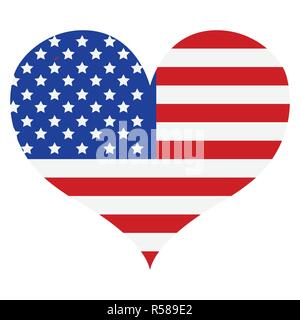 Amerikanische Flagge Symbol. Glücklich 4. Juli und der Tag der Unabhängigkeit. Vector Illustration. Stock Vektor