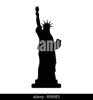 Freiheitsstatue Symbol. Glücklich 4. Juli und der Tag der Unabhängigkeit. Vector Illustration. Stock Vektor