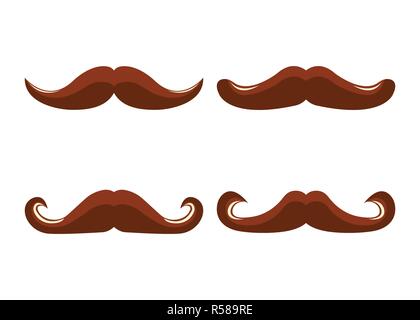 Der Schnurrbart Symbol und Label. Vatertag. Flat Style. Vector Illustration. Stock Vektor