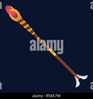 Personal Symbol. Etikett der Phantasie und der mittelalterliche Waffe. Cartoon Stil. Vector Illustration Logo. Stock Vektor