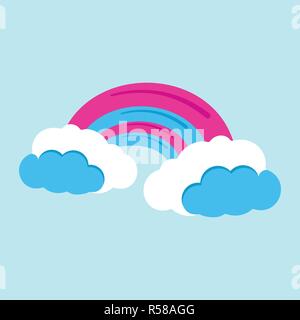 Regenbogen Symbol. Fantasy Welt des Einhorns. Cartoon Stil. Vector Illustration. Stock Vektor