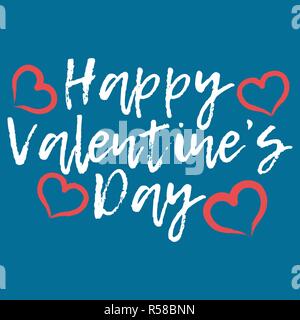 Happy Valentine's Day label. Font mit der Bürste. Valentines Tag Abzeichen. Vector Illustration Symbol. Stock Vektor