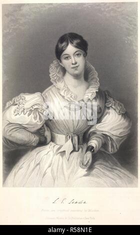 Letitia Elizabeth Landon. Portrait Gallery bedeutender Männer und Frauen... New York, 1872-74. Letitia Elizabeth Landon (1802-1838). Dichter und Schriftsteller. Porträt von einem ursprünglichen Gemälde von maclise. Quelle: 10604 b. 10, Band II, 244. Sprache: Englisch. Stockfoto