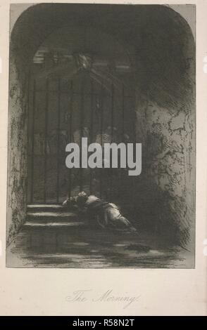 Den Morgen. Lady Dedlock liegen auf den Schritten, die am Eingang zu einem Friedhof. Bleak House... Mit Illustrationen von H.K. Browne. London: Bradbury & Evans, 1853 [1852, 53]. Quelle: C.58. Ich 17. Sprache: Englisch. Autor: Dickens, Charles. Stockfoto