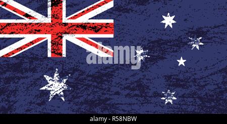 Vektor grunge Australien Flagge Hintergrund Stock Vektor