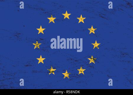 Vektor grunge Fahne der Europäischen Union Hintergrund Stock Vektor