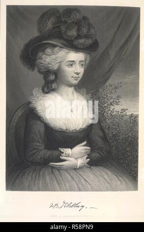 Madame D'Arblay. Portrait Gallery bedeutender Männer und Frauen... New York, 1872-74. Fanny (Frances) Burney (1752-1840). Englische Schriftsteller und tagebuchschreibers. Portrait nach einem Gemälde von E.Burney. . Quelle: 10604 b. 10 Band I, 139. Sprache: Englisch. Stockfoto