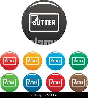 Butter pack Icons Set 9 Farbe Vektor isoliert auf Weiss für jedes Design Stock Vektor