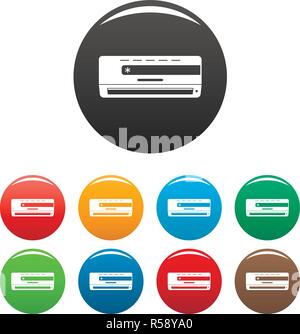 Kalte Klimaanlage Icons Set 9 Farbe Vektor isoliert auf Weiss für jedes Design Stock Vektor