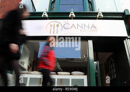 Ein Blick auf die Canna Küche in Brighton, erste Cannabis infundiert Restaurant, das dieses Wochenende Eröffnung ist in Großbritannien. Stockfoto