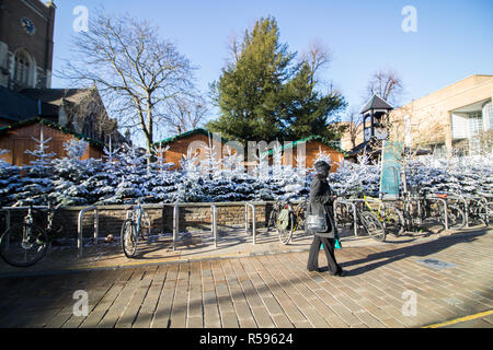 Kingston Surrey, Großbritannien. 30. November 2018. Ein alpines Dorf Lebensmittelmarkt öffnet sich für die Weihnachtszeit mit Schweizer und alpine Themenrestaurants und Bars im Zentrum von Kingston Upon Thames Credit: Amer ghazzal/Alamy leben Nachrichten Stockfoto