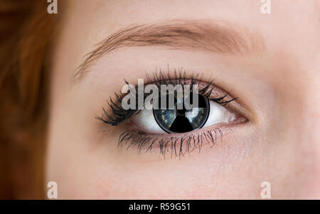 Menschliche Auge mit Strahlung Gefahrensymbol-Konzept Foto. Stockfoto