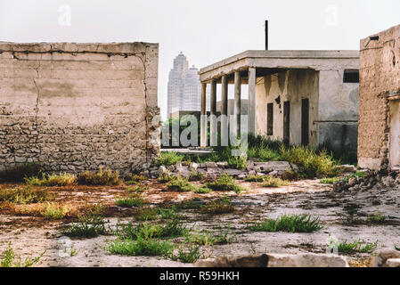 Al Dschazira Al Hamra Geisterstadt in VAE Stockfoto